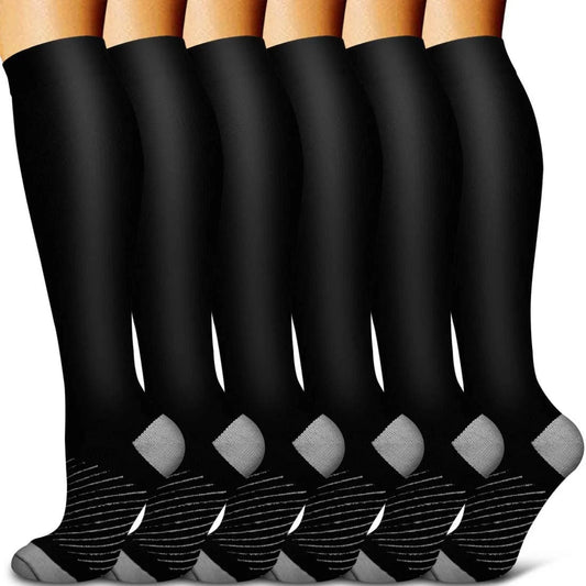 Unisex energizing compression socks for enhanced comfort, leg support, and fatigue relief. Ideal for daily wear.