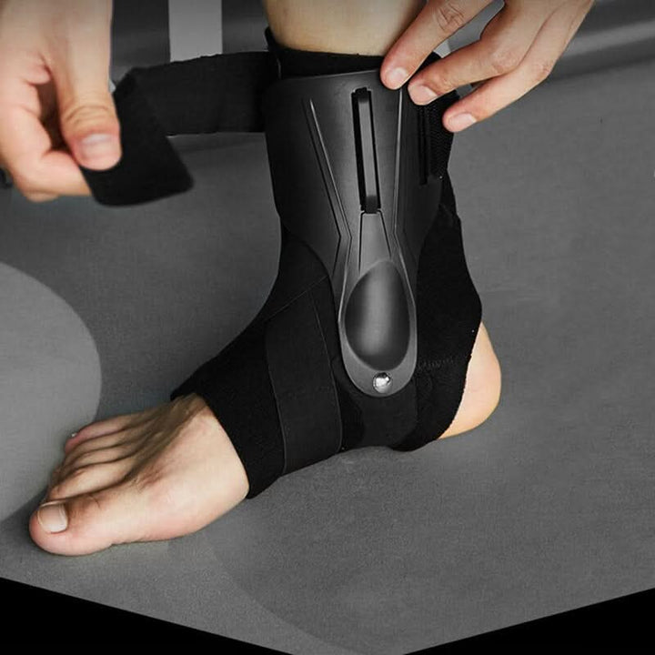 Double stabilizer ankle support for superior joint stability during sports & fitness. Ergonomic design.
