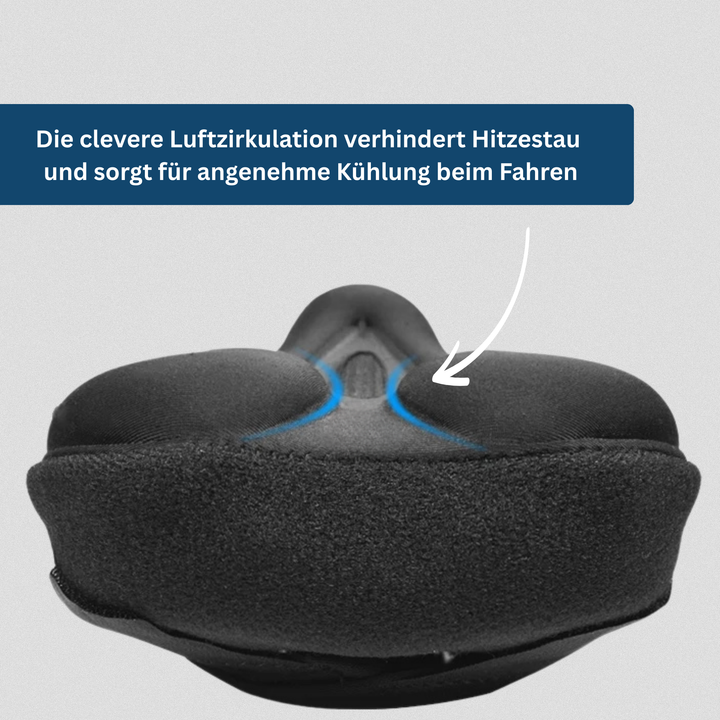 Comfort-enhancing ergonomic bicycle saddle cover, easy to install on most bikes.