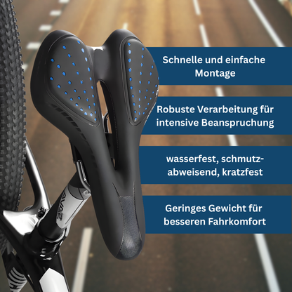 Comfortable unisex bike saddle, shock-absorbing, ideal for long-distance cycling