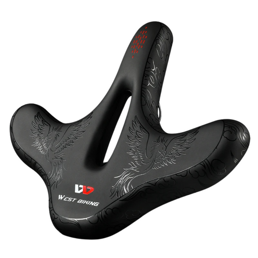 Unisex ergonomic bike saddle with shock absorption for comfortable road cycling
