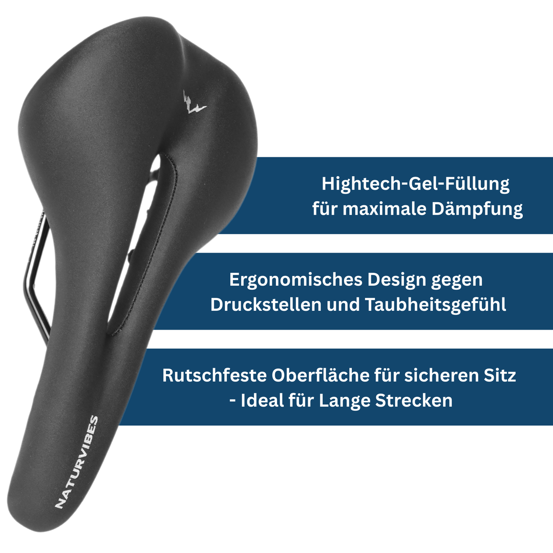Durable bicycle comfort saddle, ergonomic design for unisex road bike, cycling accessory