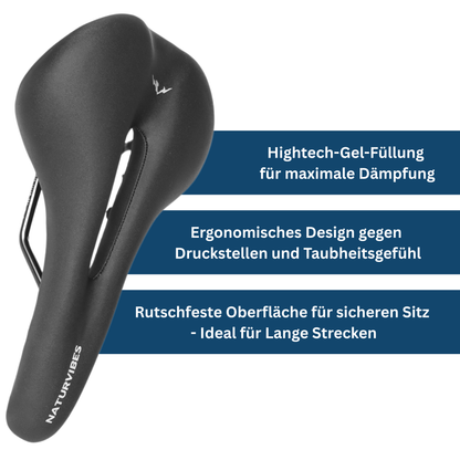 Durable bicycle comfort saddle, ergonomic design for unisex road bike, cycling accessory