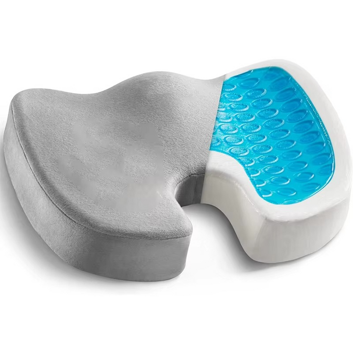 Gel memory foam seat cushion for office chairs, providing ergonomic support & sitting comfort.