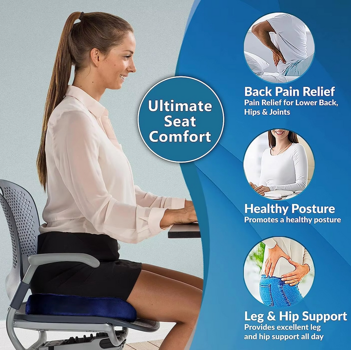 Unisex gel memory foam seat cushion for office, car, and home for ultimate sitting comfort.