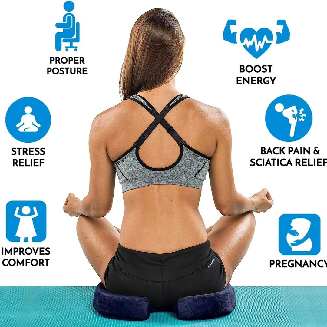 Pain relief gel memory foam seat cushion. Perfect for office chair, car seat, or home office.