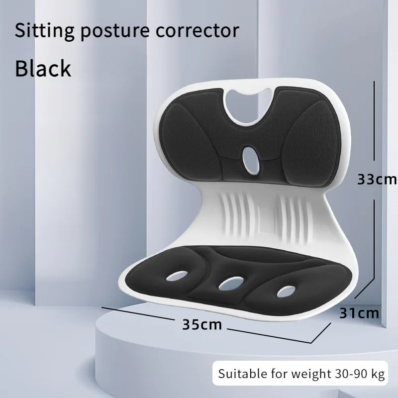 High-density memory foam lumbar support for chairs, an ergonomic posture corrector improving comfort and reducing back pain.