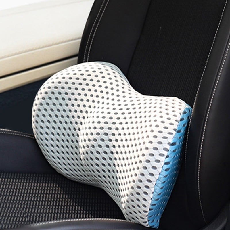 Unisex ergonomic lumbar support cushion for back pain relief, posture correction, and office chair comfort.