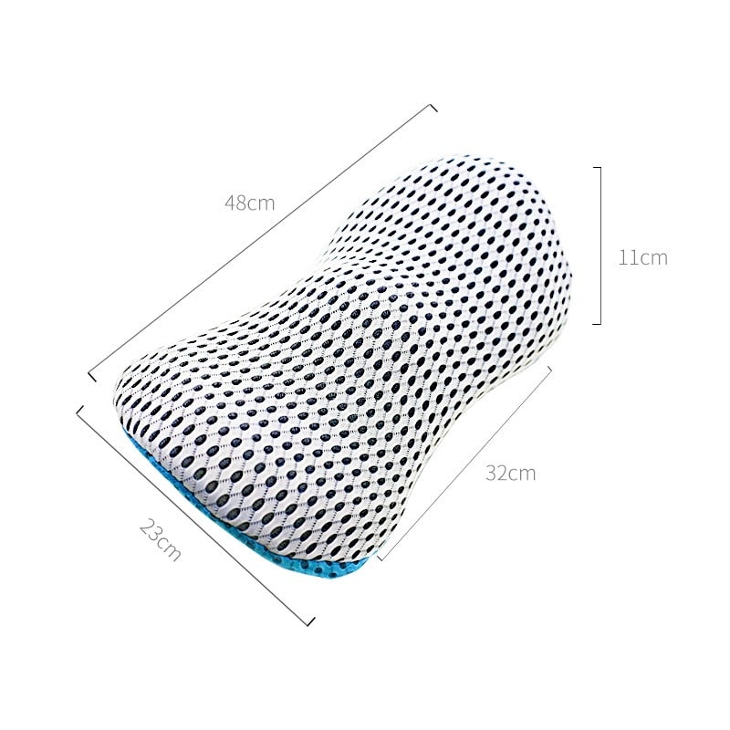 Orthopaedic lumbar cushion for office chairs, offering ergonomic back pain relief and posture support.