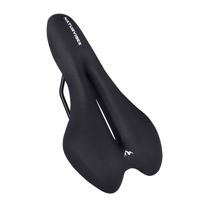Unisex ergonomic sport bike saddle cushion for road bikes, black with red accents, comfortable cycling accessory