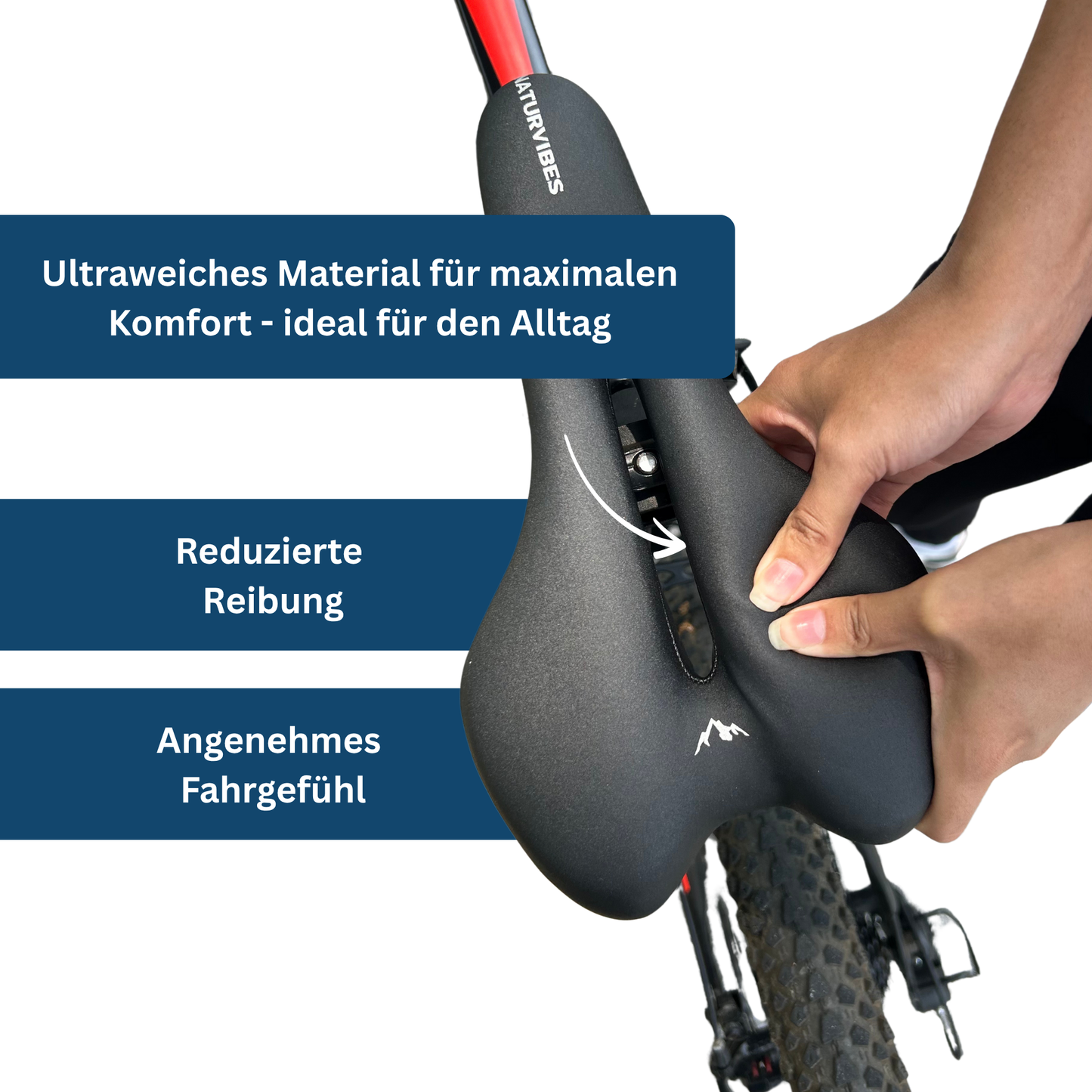 Ergonomic sport bike seat, unisex design, pressure-relieving cycling cushion suitable for mountain bikes