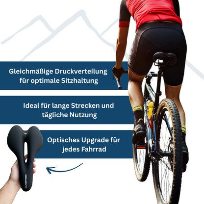 Unisex cycling cushion, ergonomic design, suitable for various bikes, emphasizing comfort and sport performance