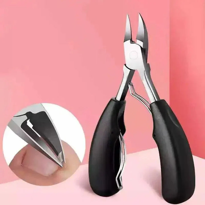 Durable stainless steel ergonomic toenail scissors for thick ingrown nails. A precision foot care beauty tool.