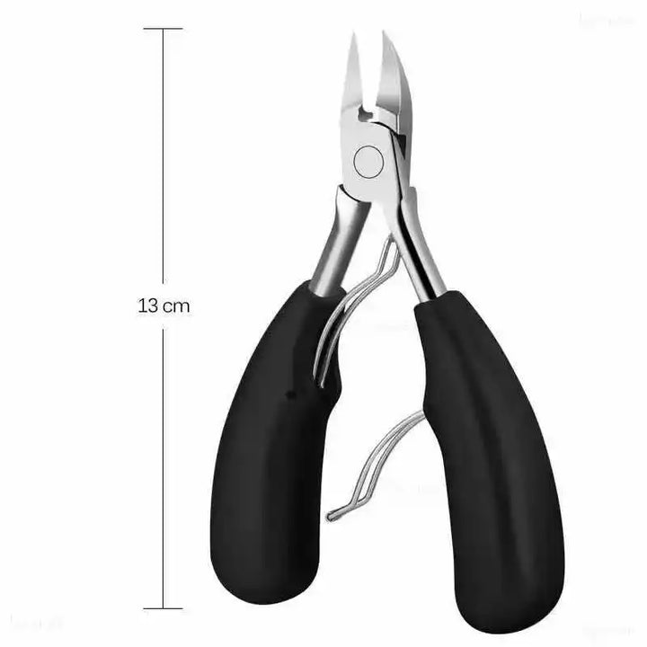 Easy-grip ergonomic toenail scissors for thick & ingrown nails. Home use personal care & pedicure tool.