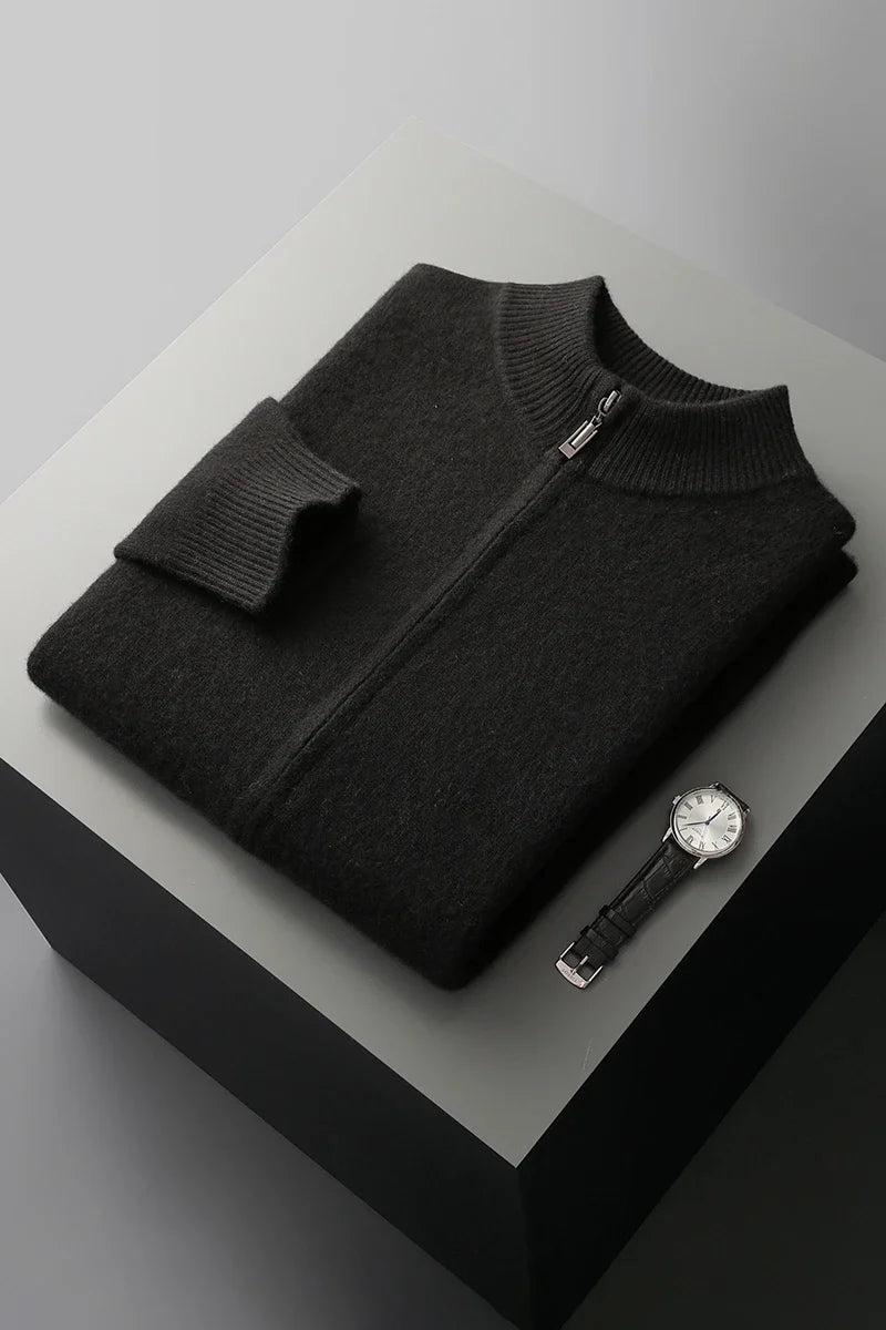 Structured Essence Zip Jacket. Warm, sleek, and comfortable outerwear with modern minimalist design.