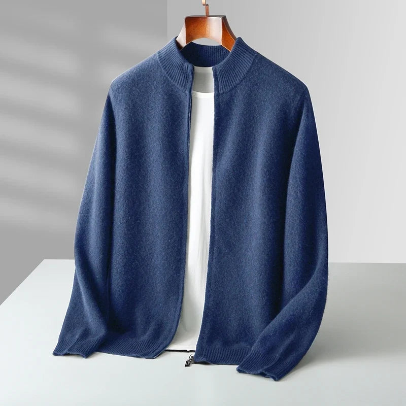 Sophisticated unisex zip jacket. Refined comfort, perfect for versatile modern style.