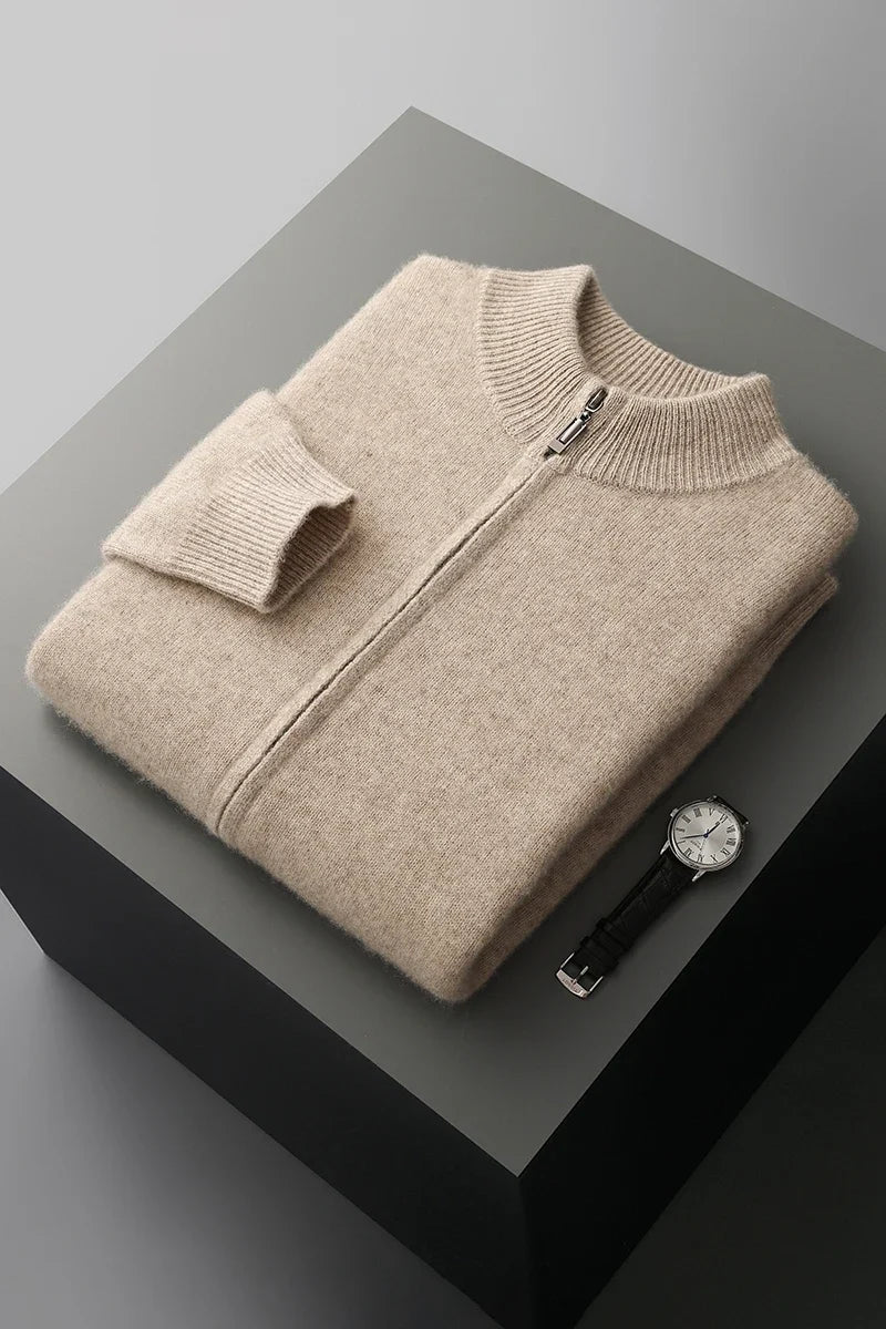 Warm and comfortable Essence Zip Jacket, ideal for versatile layering. Sleek, structured outerwear.
