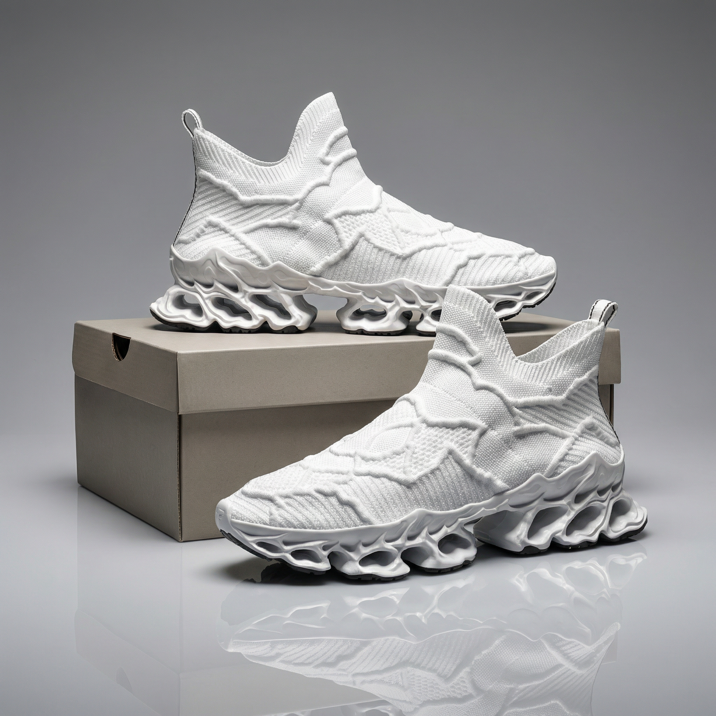Stylish unisex athletic sneakers for everyday walking, featuring a striking orange, red & white color scheme.
