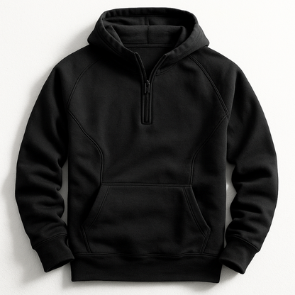 Model wearing a relaxed fit unisex hoodie, perfect for cozy comfort & versatile everyday casual style.