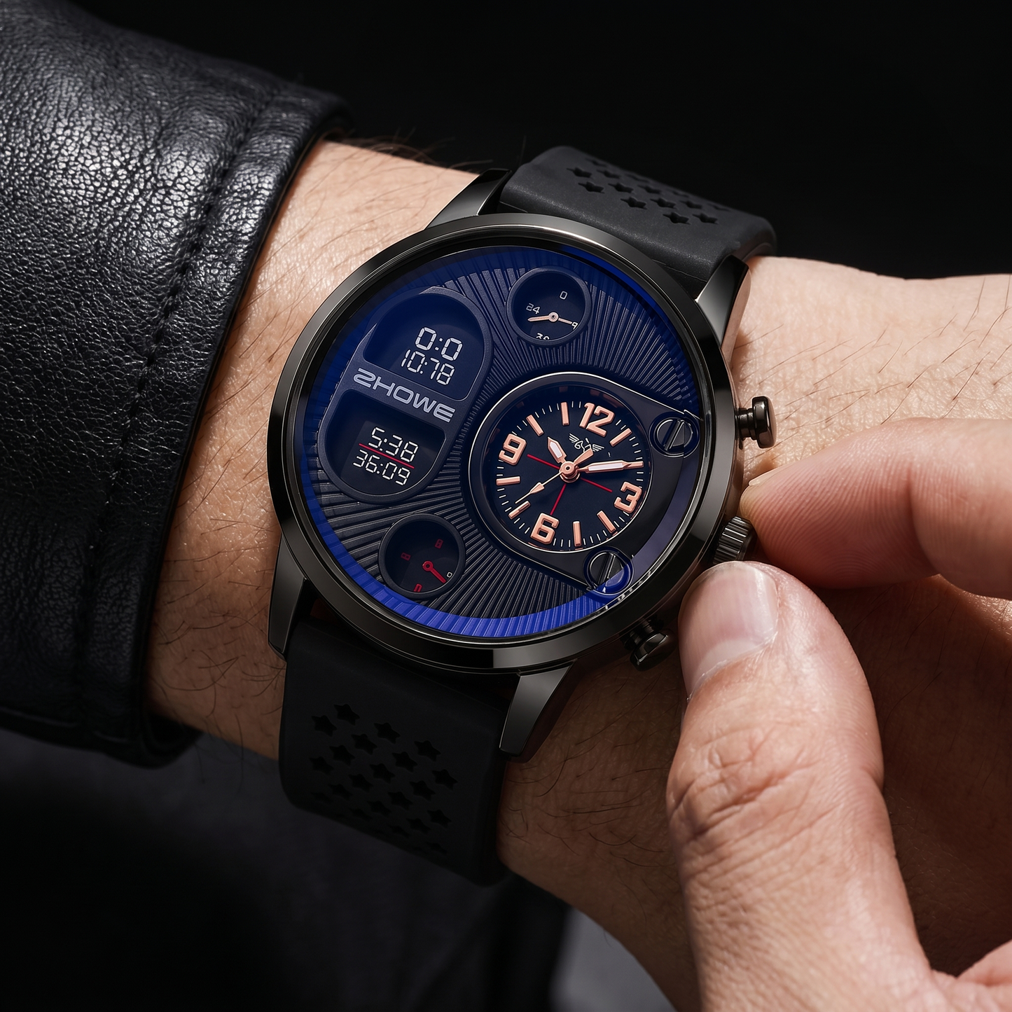 Stylish brown minimalist unisex watch with a smooth silicone strap & classic round dial. Perfect casual accessory.