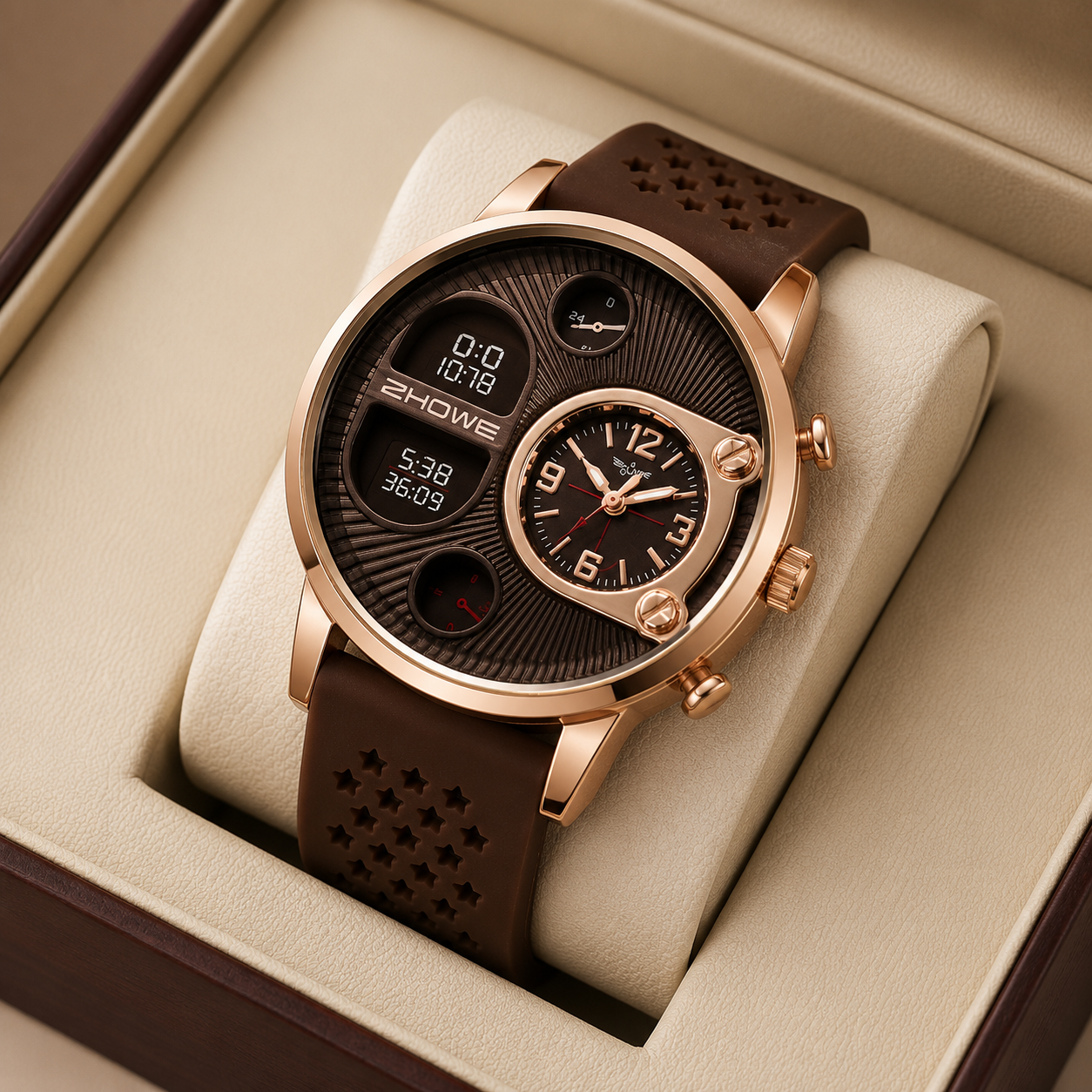Modern black casual unisex watch with a simple round dial and soft silicone strap, ideal for everyday versatility.