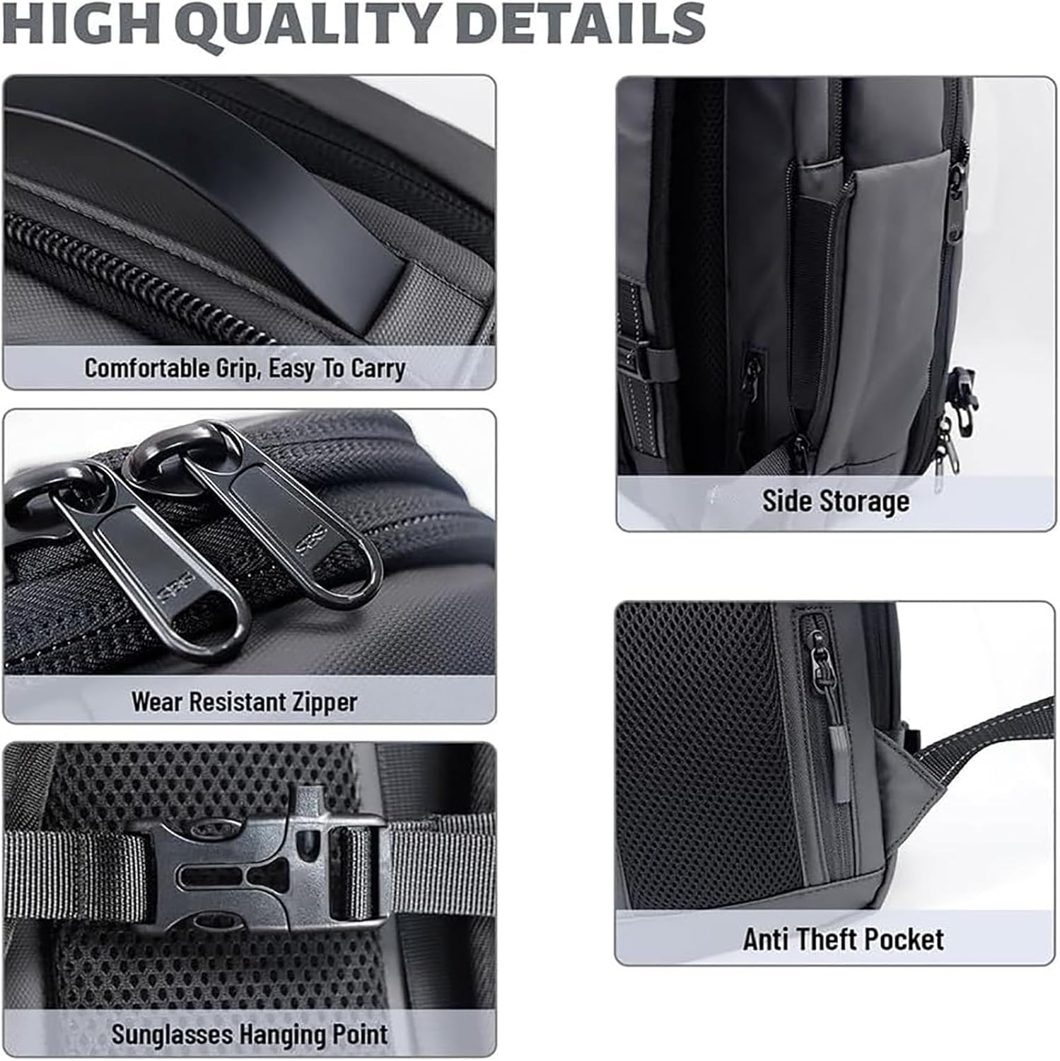 Carry-on expandable travel backpack for men & women, featuring anti-theft lock & wet compartment.