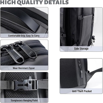 Carry-on expandable travel backpack for men & women, featuring anti-theft lock & wet compartment.