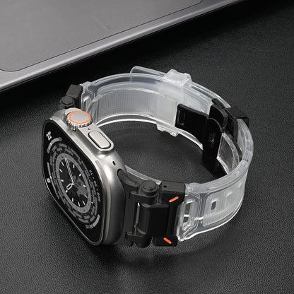 Apple Watch sport band: durable silicone strap with quick release feature.