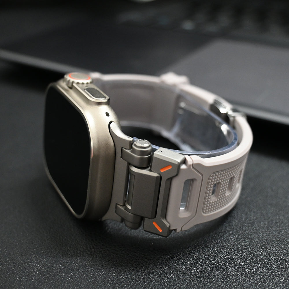 Functional quick release silicone Apple Watch band for everyday use.