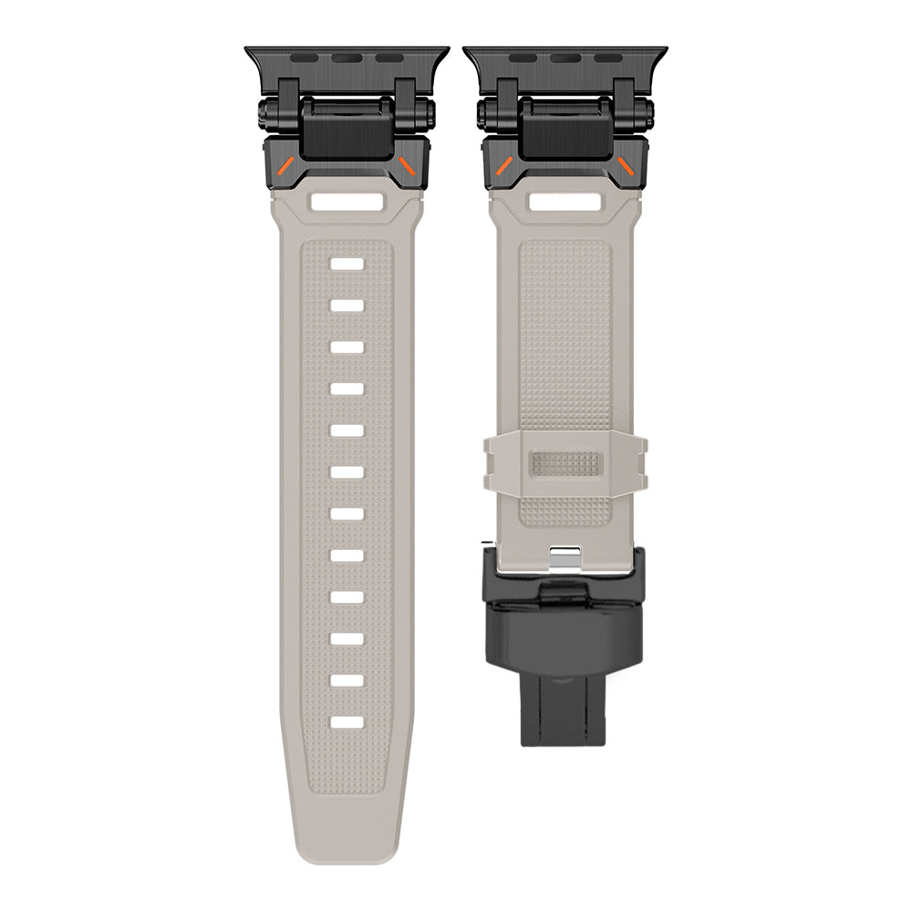 Ergonomic hypoallergenic silicone strap for Apple Watch, great for workouts.