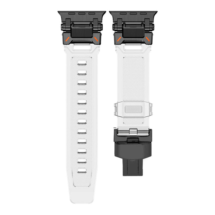 Stylish, durable, and comfortable Explorer silicone Apple Watch band.