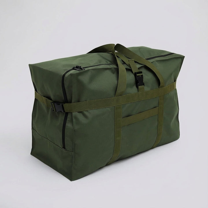 Sleek, extra-large FlexHaul foldable duffel bag with comfortable shoulder strap for easy transport.