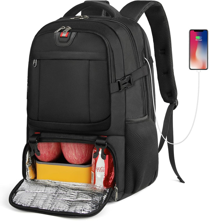 Versatile extra-large unisex travel bag with integrated USB charging & insulated compartment for all essentials.