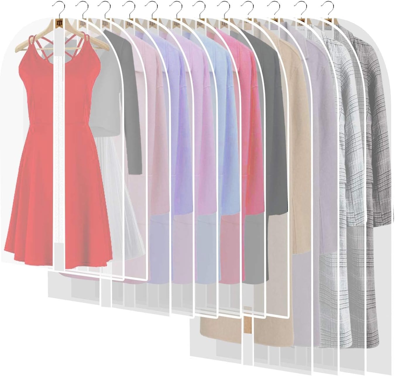 Unisex extra-long 71-inch garment bag for gowns & formalwear. Durable protective cover for storage.