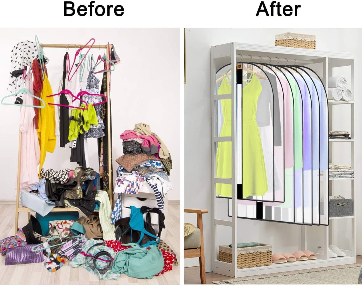 Extra-long 71-inch dress bag for long gowns & formalwear. Dust-proof clothing storage.