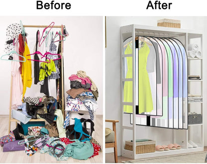 Extra-long 71-inch dress bag for long gowns & formalwear. Dust-proof clothing storage.