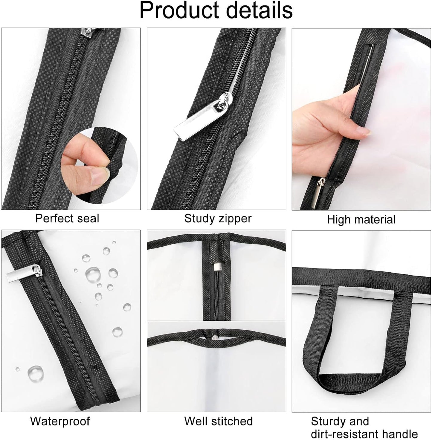 Premium 71-inch dress cover for long formal gowns. A perfect storage & travel solution.