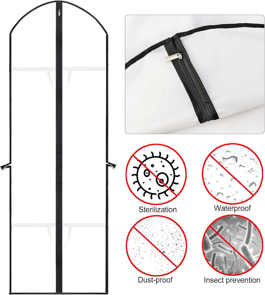 Unisex clothing protection bag, 71-inch. Safeguards formalwear, suits, & dresses from dust.