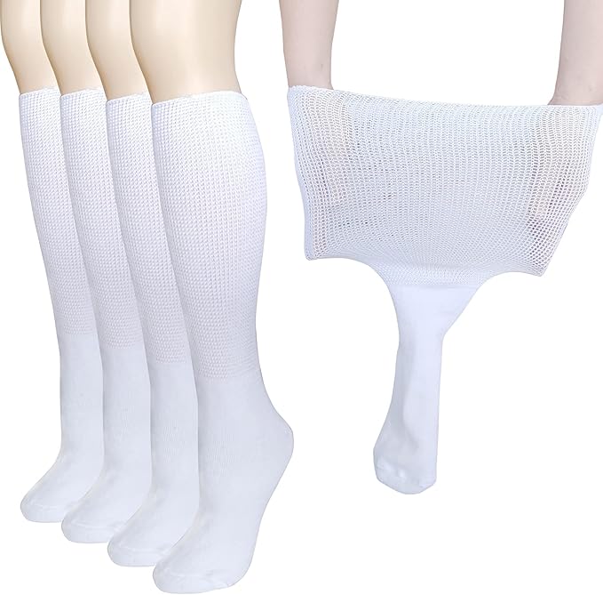 Unisex extra wide diabetic & lymphedema socks provide comfort & support for swollen feet.