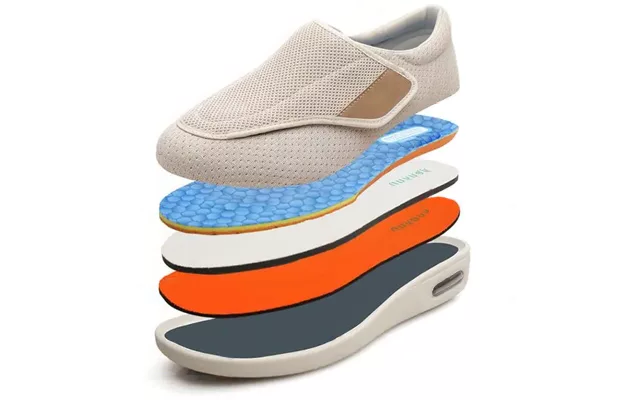 Adjustable lace-up extra wide diabetic shoes, ensuring a secure & comfortable fit for swollen feet, unisex design.
