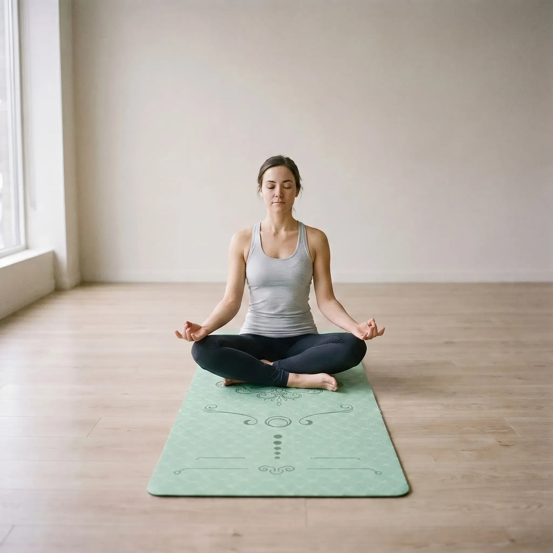 Unisex extra wide exercise mat for home workouts. Thick, cushioned, non-slip yoga & pilates mat, perfect for fitness.