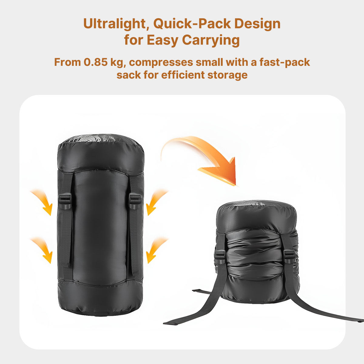 Unisex Extreme Weather Down Mummy Sleeping Bag laid out, showing full length for ultimate cold protection, outdoor gear