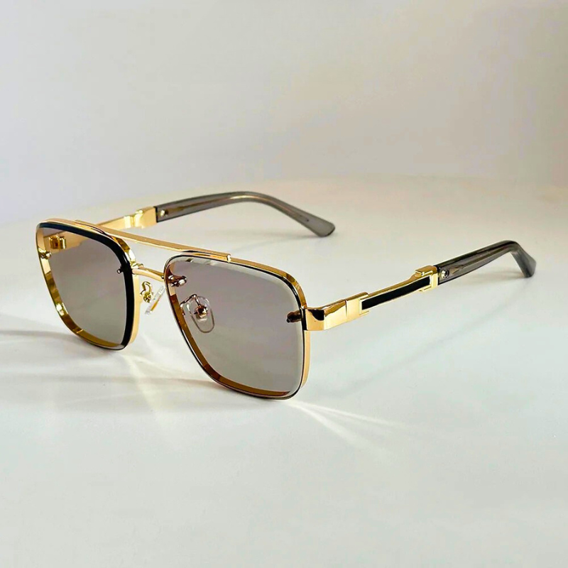 Fashion-forward unisex eyewear, metal frame sunglasses designed for optimal UV protection.