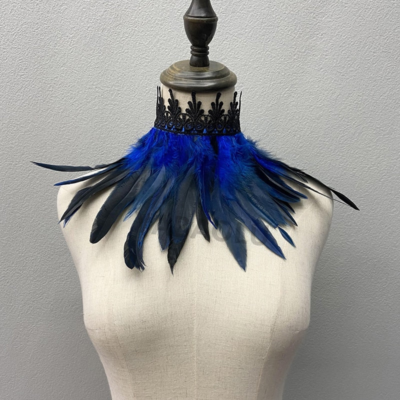 Eye-catching faux feather choker for men & women. Perfect rave, party, or cosplay neck accessory.
