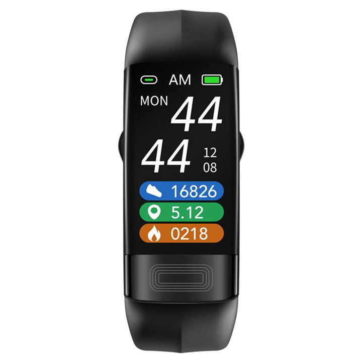 Wearable wrist monitor with blood pressure, EKG, SpO2, heart rate, & sleep tracking. Unisex health device.