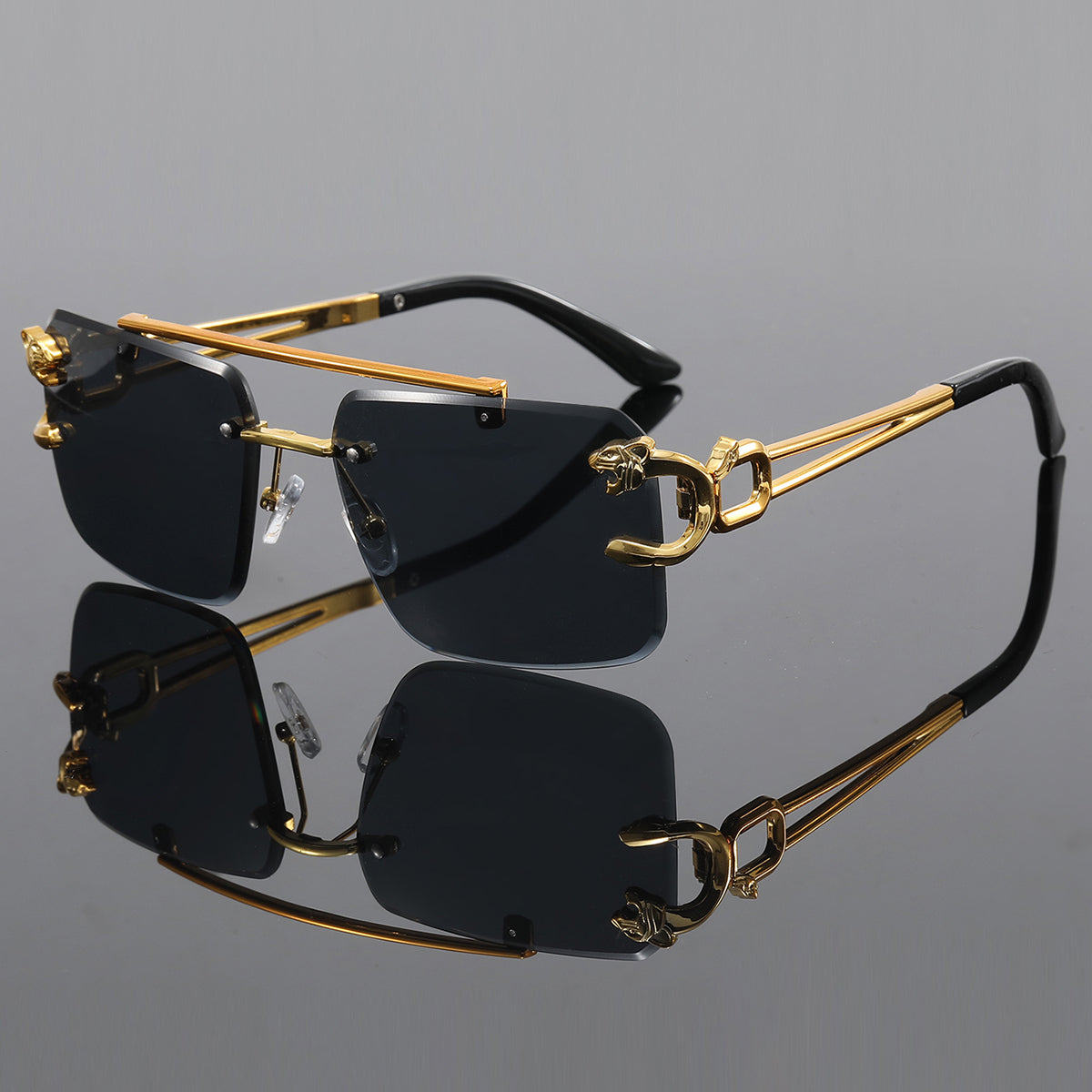 Versatile unisex feather-light UV400 sunglasses. Stylish rimless eyewear, perfect for any outdoor summer adventure.