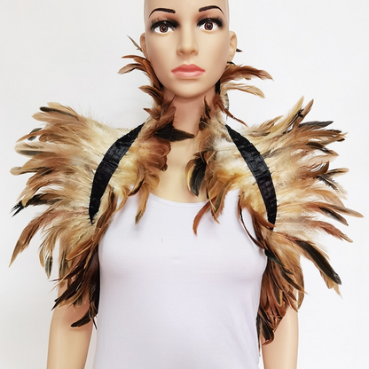 Glamorous feather shoulder accessory for festivals, costumes, party wear & unique dress-up.