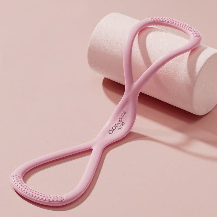Unisex Figure 8 resistance band for posture correction, body sculpting & home gym fitness workouts.