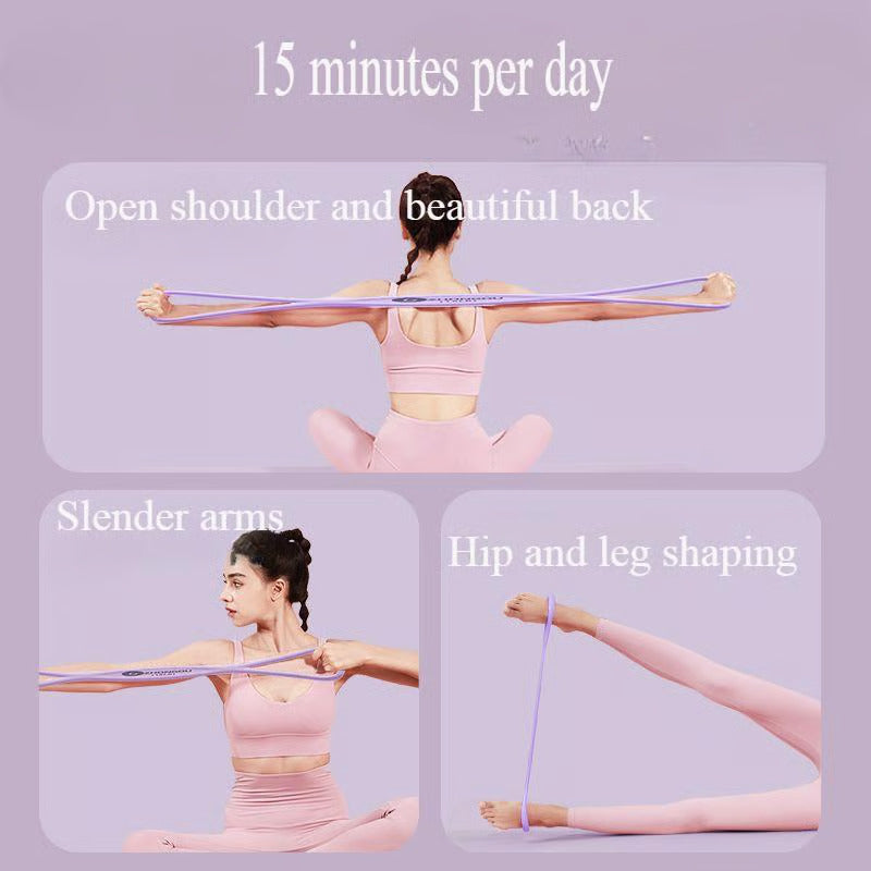 Figure 8 resistance band for strength training, improving posture, and increasing flexibility during exercise.