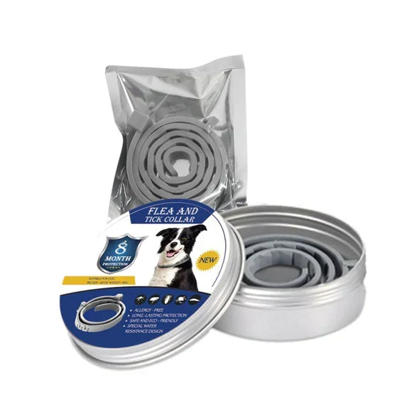 Unisex flea & tick protection collar for pets, offering long-lasting natural defense against pests for dogs & cats.